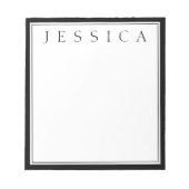 Schwarz/Weiß | Ihr Name Notizblock (Vorderseite)