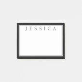 Schwarz/Weiß | Ihr Name Post-it Klebezettel (Vorderseite)