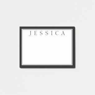 Schwarz/Weiß   Ihr Name Post-it Klebezettel