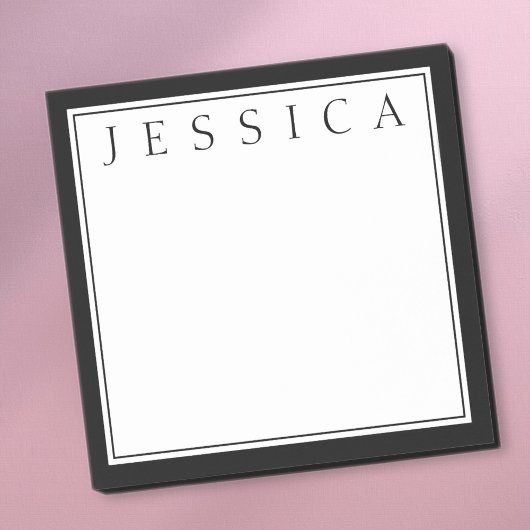 Schwarz/Weiß | Ihr Name Post-it Klebezettel