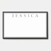 Schwarz/Weiß | Ihr Name Post-it Klebezettel (Vorderseite)