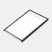 Schwarz/Weiß | Ihr Name Post-it Klebezettel (angewinkelt)