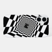 Schwarz-Weiß-Illusion, Monogramm oder Initiale iPhone 16 Hülle (Rückseite (Horizontal))