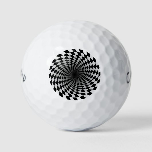 Schwarz-Weiß-Illusionsmuster Golfball (Vorderseite)