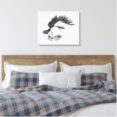 Schwarz-Weiß-Illustration von Osprey Leinwanddruck (Insitu (Schlafzimmer))