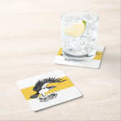 Schwarz-Weiß-Illustration von Osprey Rechteckiger Pappuntersetzer (Vor Ort)