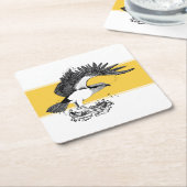 Schwarz-Weiß-Illustration von Osprey Rechteckiger Pappuntersetzer (angewinkelt)