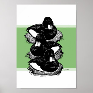 Schwarz-Weiß-Illustration von Tufted Encks Poster