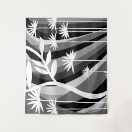 Schwarz-Weiß-Illustrationsband Wandteppich