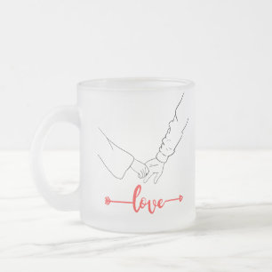 Schwarz-Weiß-Illustrationshandpaar Mattglastasse