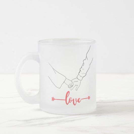 Schwarz-Weiß-Illustrationshandpaar Mattglastasse (Links)