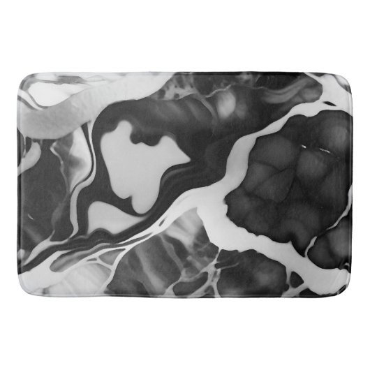 Schwarz-Weiß-Imitat aus Trendfarben Badematte (Vorderseite)