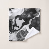 Schwarz-Weiß-Imitat aus Trendfarben Badhandtuch Set (Waschlappen)