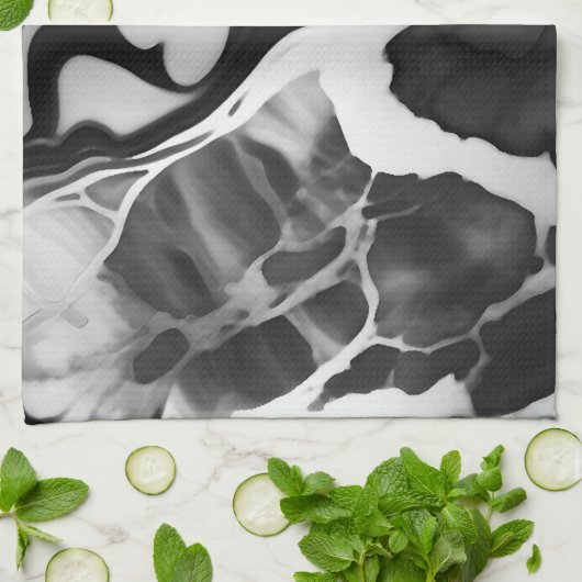 Schwarz-Weiß-Imitat aus Trendfarben Geschirrtuch (Gefaltet)