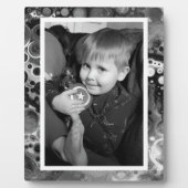 Schwarz-Weiß-Imitat Marmorboden Foto Plaque Fotoplatte (Vorderseite)