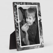 Schwarz-Weiß-Imitat Marmorboden Foto Plaque Fotoplatte (Seite)