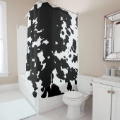 Schwarz-Weiß-Imitate Cowhide Cowboy Duschvorhang (Beispiel)