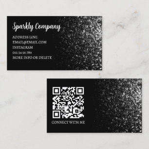 Schwarz-Weiß-Imitate funkeln schwarz-eleganter QR- Visitenkarte