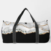 Schwarz-Weiß-Imitate Glitzer Agate Large Duffle Bag (Rückseite)
