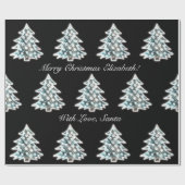 Schwarz-Weiß-Imitate Glühwein Weihnachtsbaummuster Geschenkpapier (Flach)