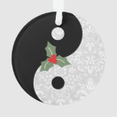Schwarz-Weiß-Imitate Lace Yin Yang mit Mistletoe Ornament (Rückseite)