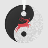 Schwarz-Weiß-Imitate lockern Yin Yang mit Rotwild Ornament (Rückseite)