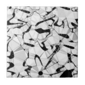 Schwarz-Weiß in Motion Keramik Tile Fliese (Vorderseite)