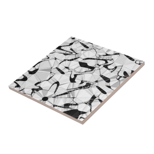 Schwarz-Weiß in Motion Keramik Tile Fliese (Seite)