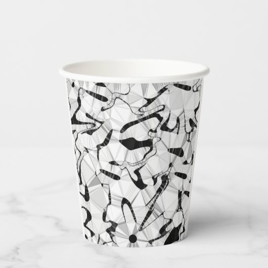 Schwarz-Weiß in Motion Paper Cups Pappbecher (Rückseite)