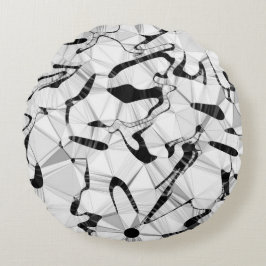 Schwarz-Weiß in Motion Round Cushion Rundes Kissen
