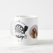 Schwarz-Weiß-Individuelle Name Foto Darts Queen Kaffeetasse (Vorderseite Links)