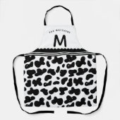 Schwarz-Weiß-Individuelle Name- und Monogramm-Kuhm Schürze (Vorderseite)
