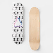 Schwarz-Weiß-Individuelle Name-Wandwerk Skateboard (Vorderseite)
