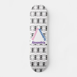 Schwarz-Weiß-Individuelle Name-Wandwerk Skateboard