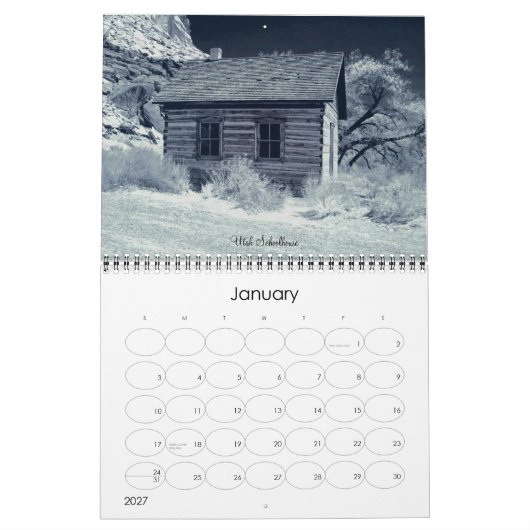Schwarz, Weiß, Infrarot-Kalender Kalender (Jan 2027)