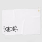 Schwarz-Weiß-Initialen-Monogramm Golfhandtuch (Horizontal)