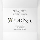 Schwarz-Weiß-Initialen und Ampersand, Hochzeit der Dreifach Gefaltete Einladung (Innenseite Mitte)