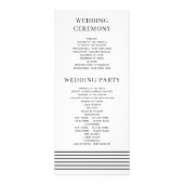 Schwarz-Weiß-Initialen und Streifen Hochzeitsprogr Werbekarte (Hinten)