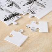 Schwarz-Weiß-Insekten-Bugs-Papiertüte Puzzle (Seite)