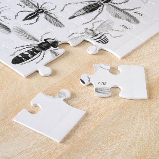 Schwarz-Weiß-Insekten-Bugs-Papiertüte Puzzle (Seite)