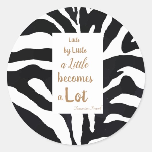 Schwarz-Weiß-inspirierendes Zitat. Runder Aufkleber (Vorderseite)