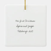 Schwarz-Weiß-Instant-Foto-Stil Hochzeitsszenario-F Keramikornament (Rückseite)