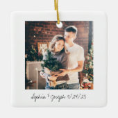 Schwarz-Weiß-Instant-Foto-Stil Hochzeitsszenario-F Keramikornament (Vorderseite)