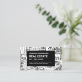 Schwarz-Weiß-Interieur Real Anwesen Visitenkarte (Stehend Vorderseite)