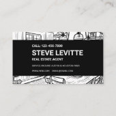 Schwarz-Weiß-Interieur Real Anwesen Visitenkarte (Rückseite)