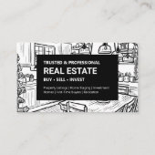 Schwarz-Weiß-Interieur Real Anwesen Visitenkarte (Vorderseite)