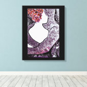 Schwarz-Weiß-Interrazial-Paar Umarmungen Kunstwerk Leinwanddruck (Insitu (Holzboden))