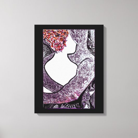 Schwarz-Weiß-Interrazial-Paar Umarmungen Kunstwerk Leinwanddruck (Vorderseite)