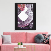 Schwarz-Weiß-Interrazial-Paar Umarmungen Kunstwerk Leinwanddruck (Insitu (Wohnzimmer))