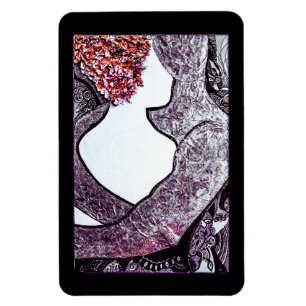 Schwarz-Weiß-Interrazial-Paar Umarmungen Kunstwerk Magnet